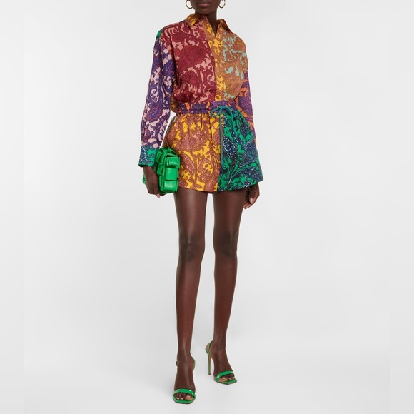 Zimmermann Pants - Zimmermann "Tiggy" Shorts And Top Set In Spliced Paisley Size Zimmermann 1